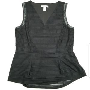 WHBM Black V-neck Blouse